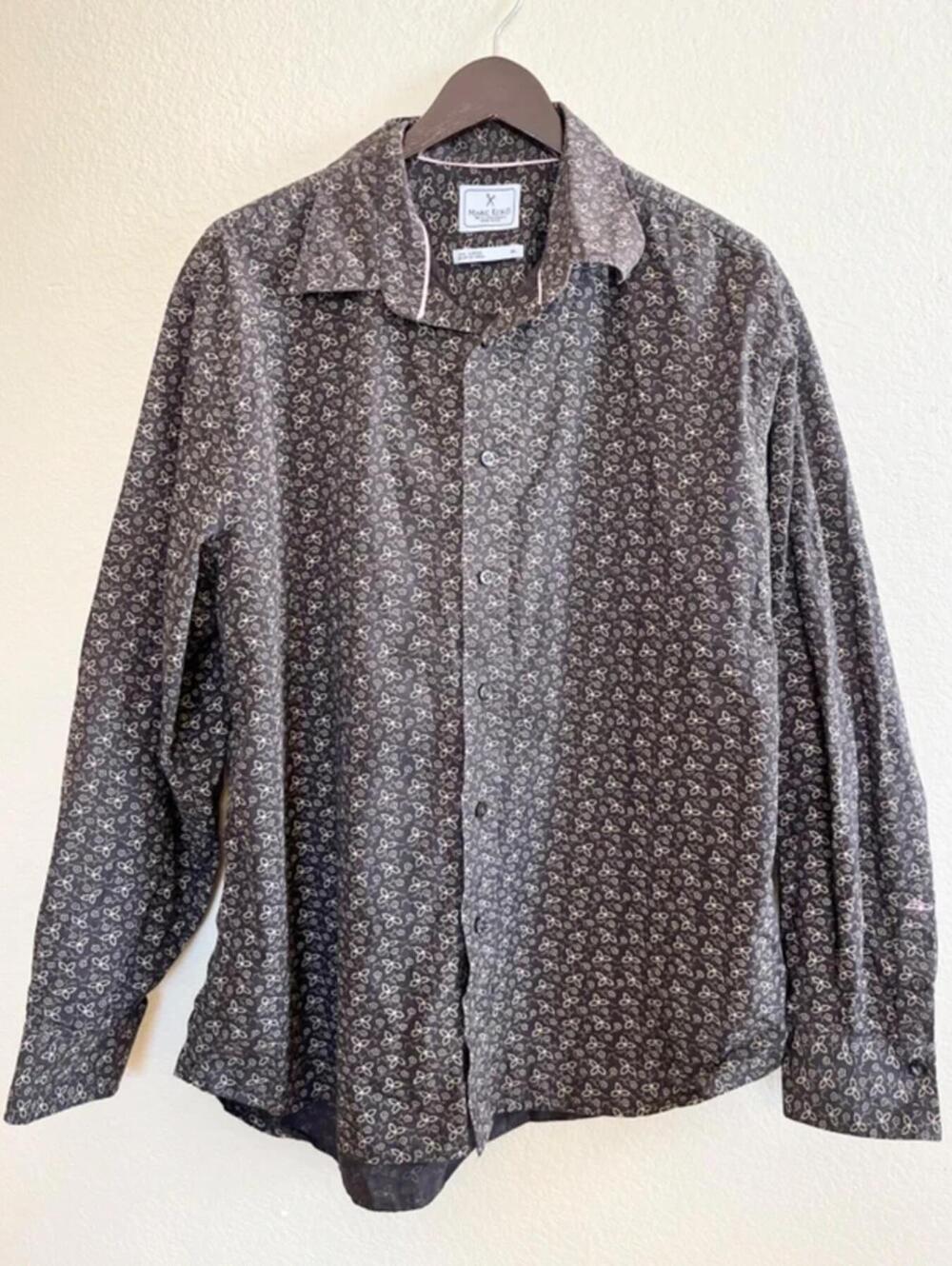 Marc Ecko dress shirt printed size XL 100% cotton